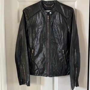 Express Black faux leather jacket. Size medium